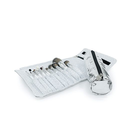 Toilettas Moods oprolbaar voor make-up kwasten incl. make-up kwastenset van 16