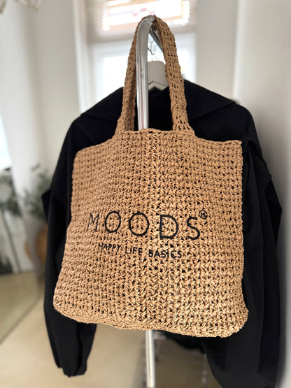 Geweven stro Moods (strand) tas